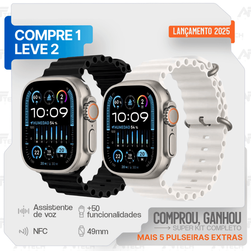 Smartwatch IWO 19 Pro Max – Compre 1, Leve 2 + 15 Brindes Grátis para Presentear!