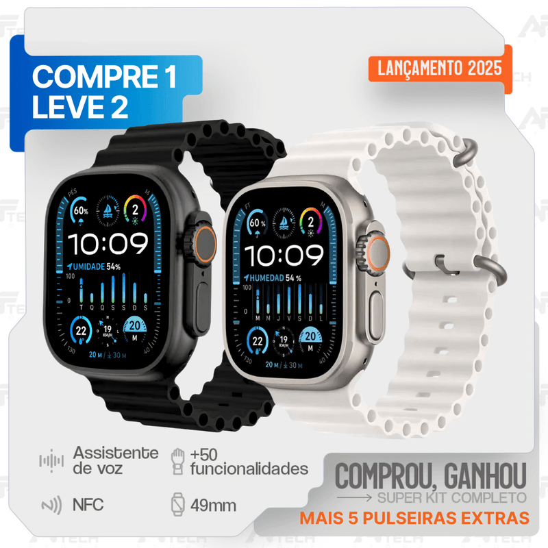 Smartwatch IWO 19 Pro Max – Compre 1, Leve 2 + 15 Brindes Grátis para Presentear!