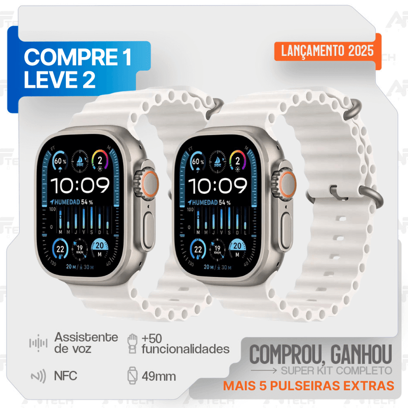 Smartwatch IWO 19 Pro Max – Compre 1, Leve 2 + 15 Brindes Grátis para Presentear!