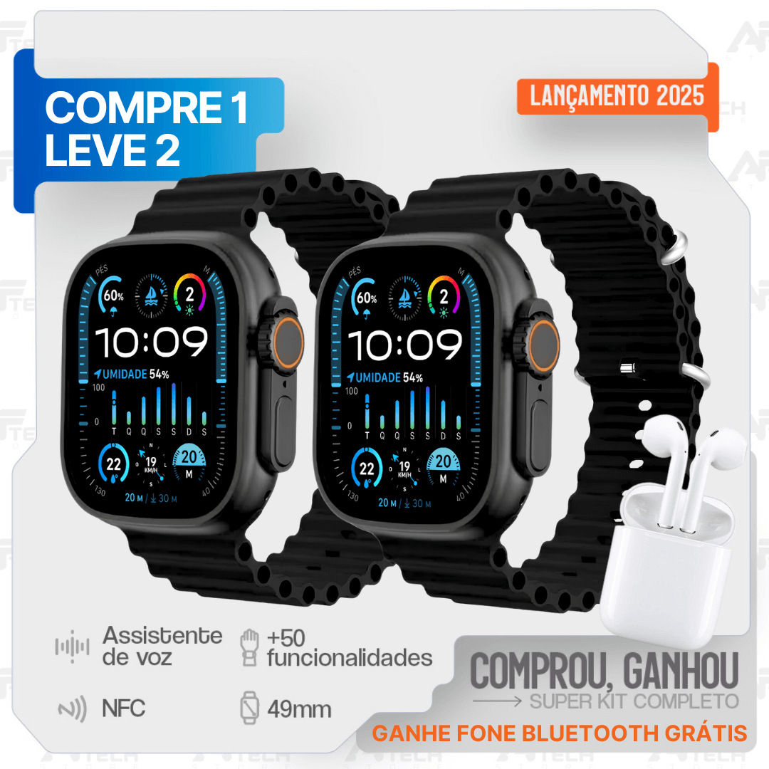 IWO 18 PRO Ultrawear | COMPRE 1 LEVE 2 + FONE SEM FIO