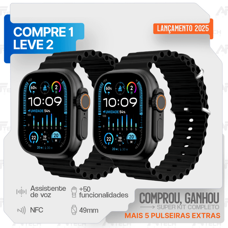 Smartwatch IWO 19 Pro Max – Compre 1, Leve 2 + 15 Brindes Grátis para Presentear!